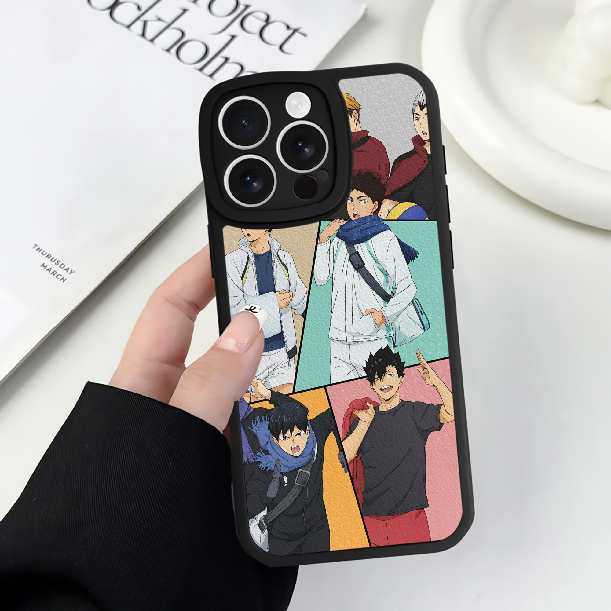 （画像用） ハイキュー!! Haikyu!! 【iPhone 16シリーズ対応】シリコンスマホケース（レザー調） 材質：シリコン